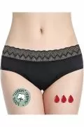 Комплект абсорбиращи менструални бикини JUP Noblood Graphique 5855640 8865-34, 3 броя, Защита 3 капки - Леко до силно течение, Черен, ХХL_1
