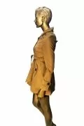 Дамско палто 100% Fashion #10030-10 10-225, Удобно, Закопчава се с копчета, S, Кафяв_3