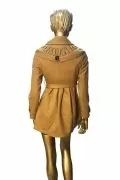 Дамско палто 100% Fashion #10030-10 10-225, Удобно, Закопчава се с копчета, S, Кафяв_4