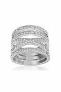 Пръстен Luxury Crystal 17796689, 11-26-681, С кристали от позлатен месинг, Сребрист, Размер 50-52, 17мм_0