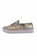 Дъмски гуменки London Shoe Co, Slip On, С ластици, С пайети, С флорален мотив_1