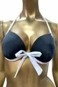 Дамски бански JUP 17798729 10-117, 2 части, С връзки, Черен/Бял, L_1