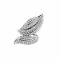 Дамски пръстен The Gemseller 17786152 90-4, Форма на листо, С кристали Swarovski, Сребрист, Размер 17.5мм_0