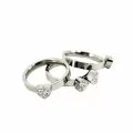 Комплект пръстени My Charms 16282239 90-3, 3 пръстена, Сърца с кристали, Сребрист, Размер 16мм_2