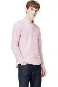 Мъжка риза Find 0396204-A14783, Slim Fit, Памук, Райе Розов/Бял, XL_0