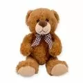 Плюшена играчка Chippo 21-66-53-0 1-104, Мече пее една песен на Български, Карирана панделка, 29 см, Кафяв _1