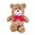 Плюшена играчка Chippo 21-66-77-0 1-104, Мече пее една песен на Български, Розова панделка, 32 см, Светлокафяв_1