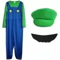 Мъжки карнавален костюм Chippo Super Mario 4559217 1-46, 3 части, M, 165-175см, Зелен/Син_1