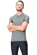 Мъжка спортна тениска Find 0574411-A14783,  Slim Fit, Обло деколте, Контрастни мрежести детайли, Сив/Патладжан, S_0