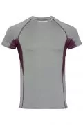 Мъжка спортна тениска Find 0574411-A14783,  Slim Fit, Обло деколте, Контрастни мрежести детайли, Сив/Патладжан, S_3