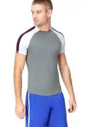 Мъжка спортна тениска Find AZ14495-0574626, По тяло, Цветни рамене, Сив, M_0