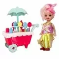 Детски комплект Chippo Щанд на колела сладолед 200873-9401, С мини кукла, 16 части, 15см, Многоцветен_0