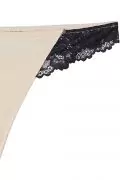Дамски бикини Find 0717481-A14783, Тип прашка, С дантела, Бежов/Черен, XL_1