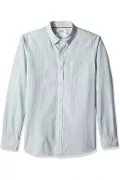 Мъжка риза Find Goodthreads 0840368-A14783, Oxford, Standard Fit, Дълги ръкави, С джобче, Памук, Райе  Син/Бял, EU S_3
