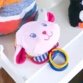 Дрънкаща бебешка играчка Chippo 222-342 1-115, Агънце, Цветни рингове и шарки, Огледалце, 18 х 18 см, Многоцветен 1