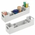 Многофункционална органайзер mDesign 3025836 1-82, отделения, За баня, кухня, 30.5 x7.6 x 7.6см, Сив_1