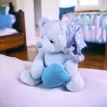 Плюшена играчка Chippo 3973-170 1-115, Спящо мече, Пее песен на български, 17 х 17 см, Светлосин_0