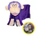 Плюшена играчка - Одеало Cuddle Uppets 856038, Плюшено одеало Маймуна, играчка и одеало 2 в 1, 100x70cm, Лилав_3