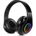 Безжични слушалки Sendowtek B39 2512172 8865-58, Over-Ear, Сгъваеми, Bluetooth 5.0, CVC6.0, Handsfree с микрофон Hi-Fi Stereo, Micro SD/TF/FM,  С RGB осветление, Черен_0