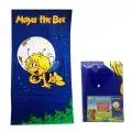Детска плажна кърпа Maya the Bee 92064-1,  76x152 cm,  100% памук, Velvet cotton, 350гр,  Тъмносин_1