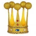 Карнавална корона Widmann Golden crown 908103 2-70, Кралска корона, Мини, Златист, Диаметър 9 см_1