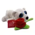 Плюшена играчка  Russ Berrie Св Валентин арктическа мечка с роза, Бял, 28cm, 96512V 91-3_1