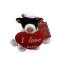 Плюшена играчка Russ Berrie Св Валентин Kрава Cow Cranbury 93935V 91-4, Със сърце I Love You, Бял/Черен, 15см_0