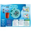 Бебешка играчка за баня Playmobil 1.2.3 Aqua 9706362 1-31, Водно колело с бебе акула, 6 части, 1.5+, 24.8 х 18.7 х 9.2 см, Син_1