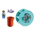 Бебешка играчка за баня Playmobil 1.2.3 Aqua 9706362 1-31, Водно колело с бебе акула, 6 части, 1.5+, 24.8 х 18.7 х 9.2 см, Син_2