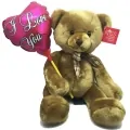 Плюшена играчка Russ Berrie Св Валентин Мече с балон I Love You, 34148+2099410 91-5, 46 см, Кафяв_0