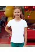 Комплект тениски за момиче Fruit of the Loom 25029-3P, З броя, Обло деколте, Бял_2