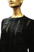 Дамски пуловер Etam K Froufrou 473118-BK-L 8801-1, Памук, Овално деколте, L, Черен_1