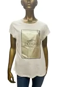 Дамска тениска ETAM T Happy 477647-WT-XL 90-29, 100% памук, XL, Бял_0
