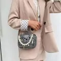 Дамска чанта през рамо JUP *16040-50 16040-9, Кожено яке, Две дръжки, 15 x 18 см, Черен_3