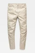 Дамски панталони G-Star RAW 5622 3D MID BOYFRIEND 881, Средна талия, Regular fit, Памук, Райе, 4 джоба, Бежов_3
