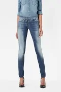 Дамски дънки G-Star RAW Lynn Zip Bionic Slander Superstretch, Средна талия, Стеснен крачол, Син_0