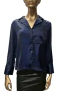 Дамска горна част на пижама G-Star RAW Deline PJ 1Pkt Shirt 9600487 16113-47, Сатенена материя, S, Тъмносин_0