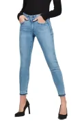 Дамски дънки G-Star RAW Lynn Ripped Ankle Elto Superstretch, Средна талия, Стеснен крачол, Светлосин_0
