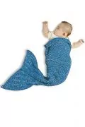 Одеяло тип русалка JUP BLNK-MERM, Малко, 90см, За бебе, Син меланж 1