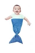 Одеяло тип русалка JUP BLNK-MERM-SM-BL-90, Малко, 90см, За бебе, Син меланж_1