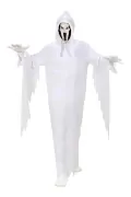 Детски карнавален костюм NET TOY Ghostface 8846075 90-44, Scream, 2 части, L, 128 см, Бял, за Хелоуин_0