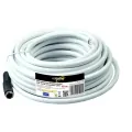 Коаксиален кабел Heitech *0919992 RO16037 DC, Кабел за сателитна антена, 10 m, 110dB, четирикратно екраниран, с висока защита от смущения, Бял_0
