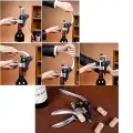 Луксозен комплект отварачка за вино Cooko 208212370 DC,  9 части, С аератор и излив за вино, Неръждаема стомана, Дървена кутия, Бордо_6