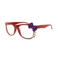 Детски очила Nerd Clear 16037-21 F OCHI-2, С панделка, Прозрачни стъкла, Hello Kitty дизайн, Червен_0