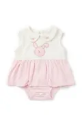 Бебешко боди-рокля Babybow 88029-00 90-52, С бродерия, За новородено, 0-3 месеца, До 4кг, Бял/Розов_0