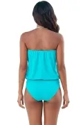 Дамски цял бански JUP DSW-1PSHO-TU, Без презрамки, Backless дизайн, Тюркоаз_1