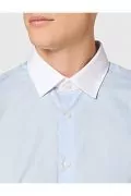 Мъжка риза Find 2311852-AZ14495, Regular fit, Яка Кент, Контрастно син, Яка 41 cm, M_1