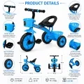 Детско колело триколка Chippo 5364868, С педали и 2 кошници, Син_2