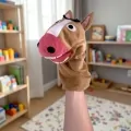 Плюшена ръкавица за куклен театър Chippo 21-66-390 1-106, Кон, Мек плюш, 25 см, Кафяв_0