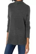 Дамски пуловер Find Goodthreads AZ13780-3176717, Навита яка, Тъмносив, 3XL/4XL_0